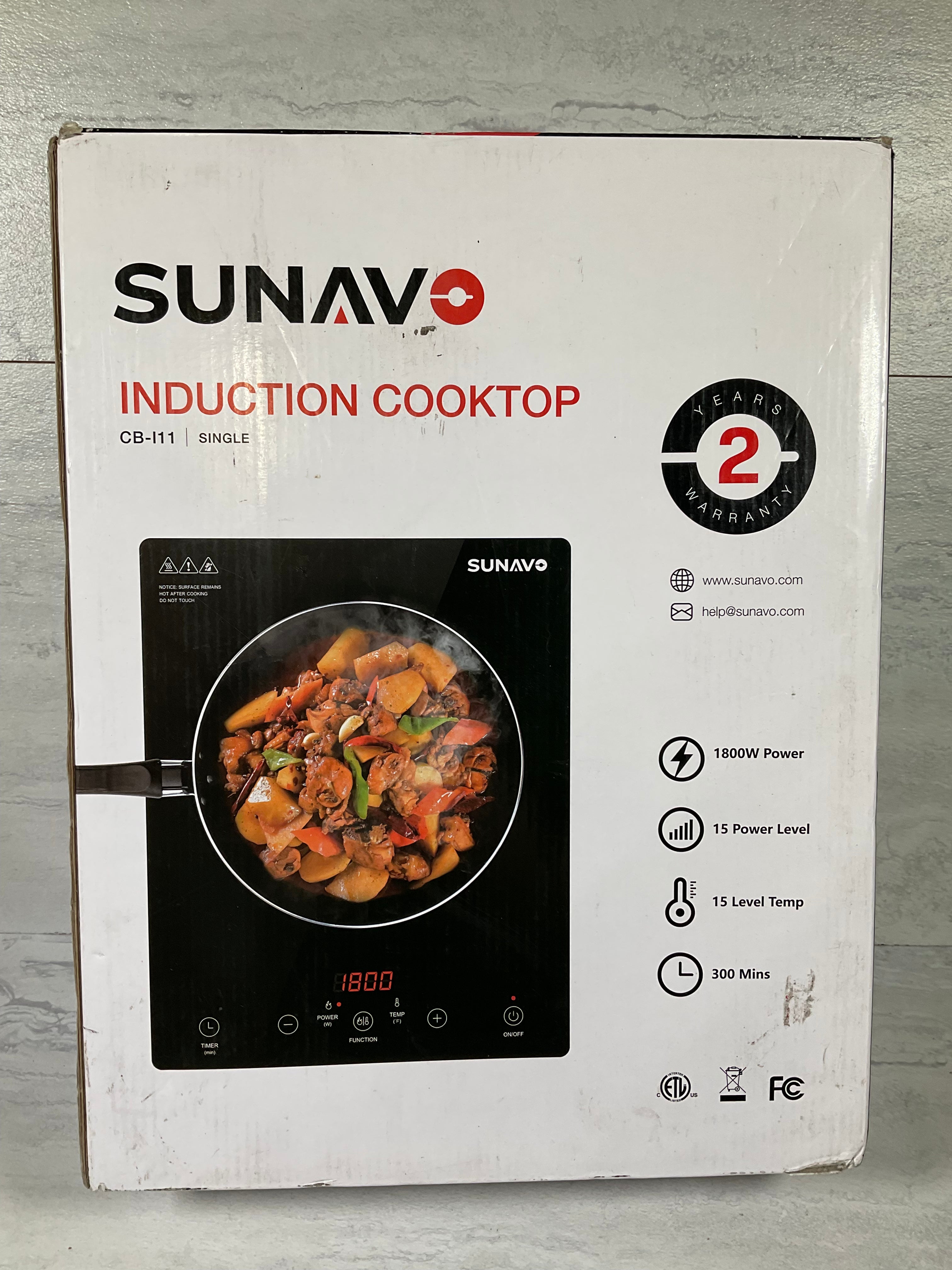 Sunavo CB-I11 1800W Sensor Touch Portable Induction Cooktop (6991113355447)